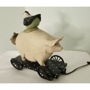 Williraye Studio Collectibles Pig w Chicken on a Cart 1996 Primitive WW1423
